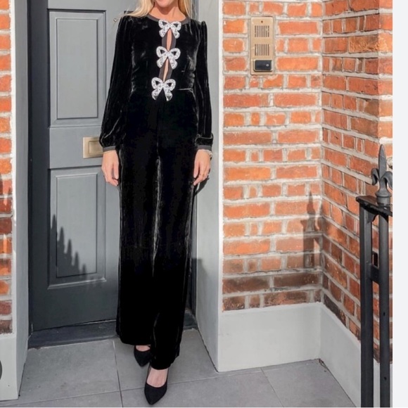 New Saloni Camille Bow Embellished Jumpsuit - Picture 8 of 13